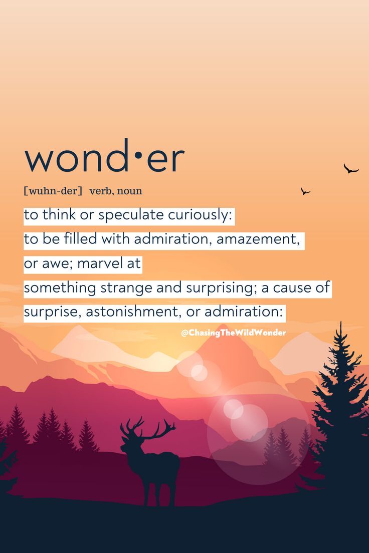 a poster with an image of a deer in the background and words on it that say wonder