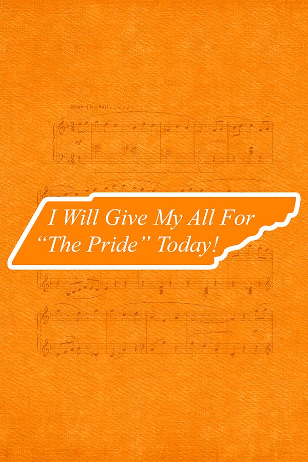 an orange sheet with the words i will give my all for the pride today on it