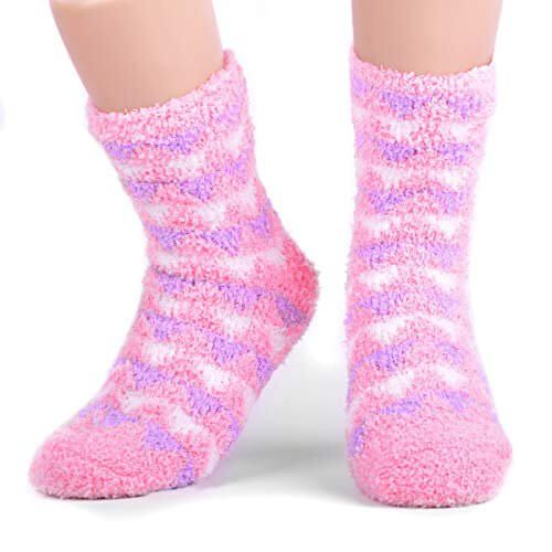 These socks have so much personality! These classic patterns will give you warm fuzzies (pun intended). Keep your toes warm all year long. Worth noting, this 3-pack of cozy socks came up in the National List of Best Gifts for ALL AGES, but double the price as ours! Sherpa socks assorted designs Women's winter socks are made of 100% Polyester. Super thick fleece interior for maximum warmth and comfort. One Size Fits Most Geo Print 3-Pair Included Perfect Gift for all ages Preppy Fuzzy Socks, Cozy Soft One-size Socks, Cozy Warm Pink Socks, Cozy Warm One-size Socks, Warm Cozy Multicolor Socks, Warm Fuzzies, Winter Socks, Cozy Socks, Form Fitting Dress