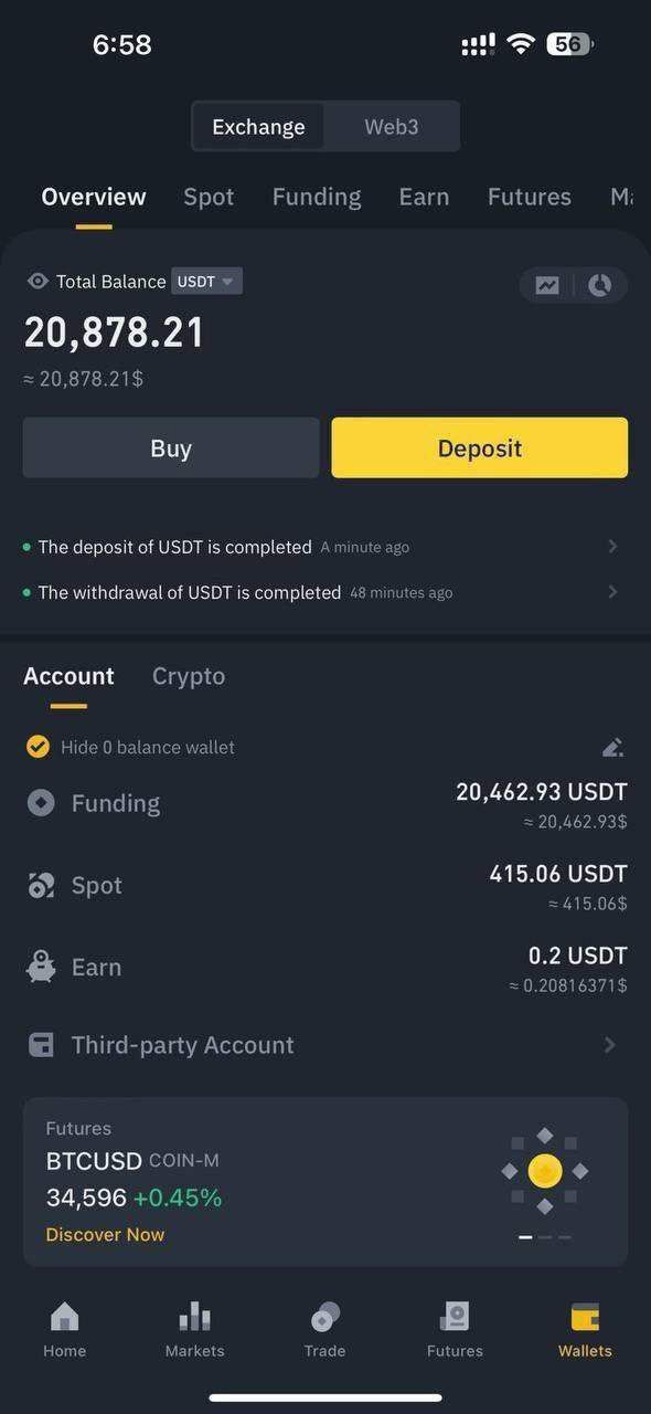 the screenshote app shows how to use bitcoin and other crypts