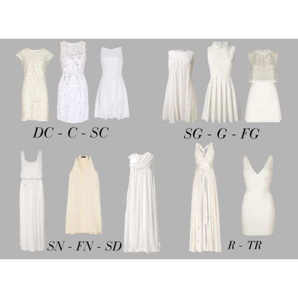 "Little White Dresses" by mpsakatrixie on Polyvore. Of these DC is definitely the one I'd choose to wear, but in white not ivory. Soft Gamine Wedding Dress, Theatrical Romantic Style, Soft Classic Kibbe, Gamine Outfits, Kibbe Style, Kibbe Types, Romantic Kibbe, Romantic Essence, Kibbe Romantic