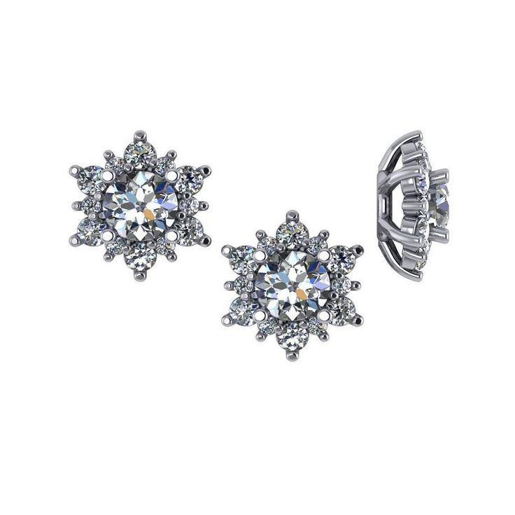 Elevate your look with the exquisite Pompeii3 Diamond Earring Stud Jackets, crafted in lustrous 14K white gold. These enhancers are designed to amplify the brilliance of your existing diamond or gemstone earrings, making them perfect for special occasions or everyday elegance.

- Material: 14K White Gold
- Color: Gold
- Fits: 3/4CT Diamonds (5.5-6mm)
- Total Diamond Weight: .90ct
- Gender: Female
- Age Group: Adult

These jackets are a versatile addition to any jewelry collection, offering a sea Luxury White Gold Sterling Silver Bridal Earrings, Luxury Platinum Cluster Earrings In Diamond White, Luxury Diamond White Platinum Cluster Earrings, Timeless Diamond Earrings With Brilliant Cut For Evening, Timeless Brilliant Cut Diamond Evening Earrings, Classic Round Diamond Earrings For Evening, Timeless Brilliant Cut Diamond Earrings For Evening, Elegant Diamond Earrings With Brilliant Cut For Formal Events, Elegant Brilliant Cut Diamond Earrings For Formal Occasions