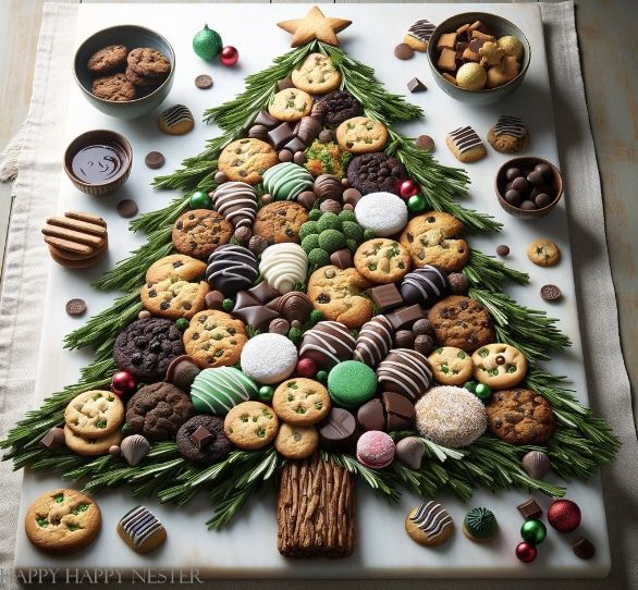 a christmas tree made out of cookies and cookies