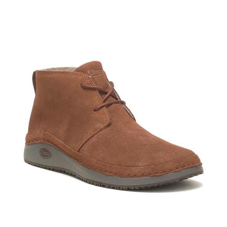 Chaco-Paonia Desert Chukka Boot Elegant and casual in equal parts, the Paonia Desert chukka boot from Chaco makes a versatile addition to your shoe collection. This lace-up boot flaunts a waterproof, Gold-rated waxy suede upper to ensure dry comfort while promoting sustainability. Thanks to its non-marking ChacoGrip rubber compound sole, you can take confident strides even on wet surfaces. Casual Brown Desert Boots With Lug Sole, Fall Low-top Boots With Stitched Sole, Casual Lace-up Suede Boots, Casual Moc Toe Lace-up Boots For Fall, Low-top Boots With Stitched Sole For Fall, Casual Ankle Hiking Boots With Rubber Sole, Casual Hiking Boots With Rubber Sole, Casual Waterproof Suede Ankle Boots, Everyday Ankle Boots With Rubber Sole