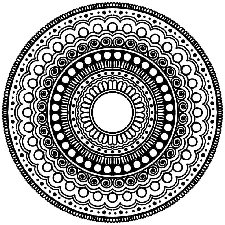 a black and white circular design with circles