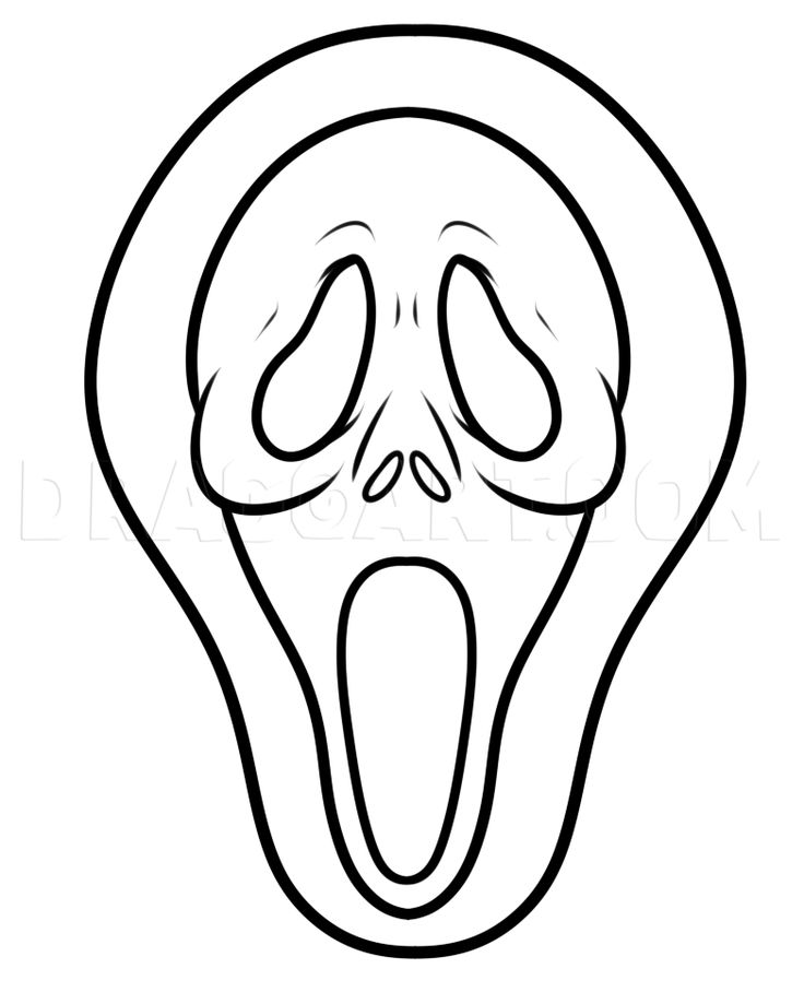 a black and white drawing of a skull with its mouth open