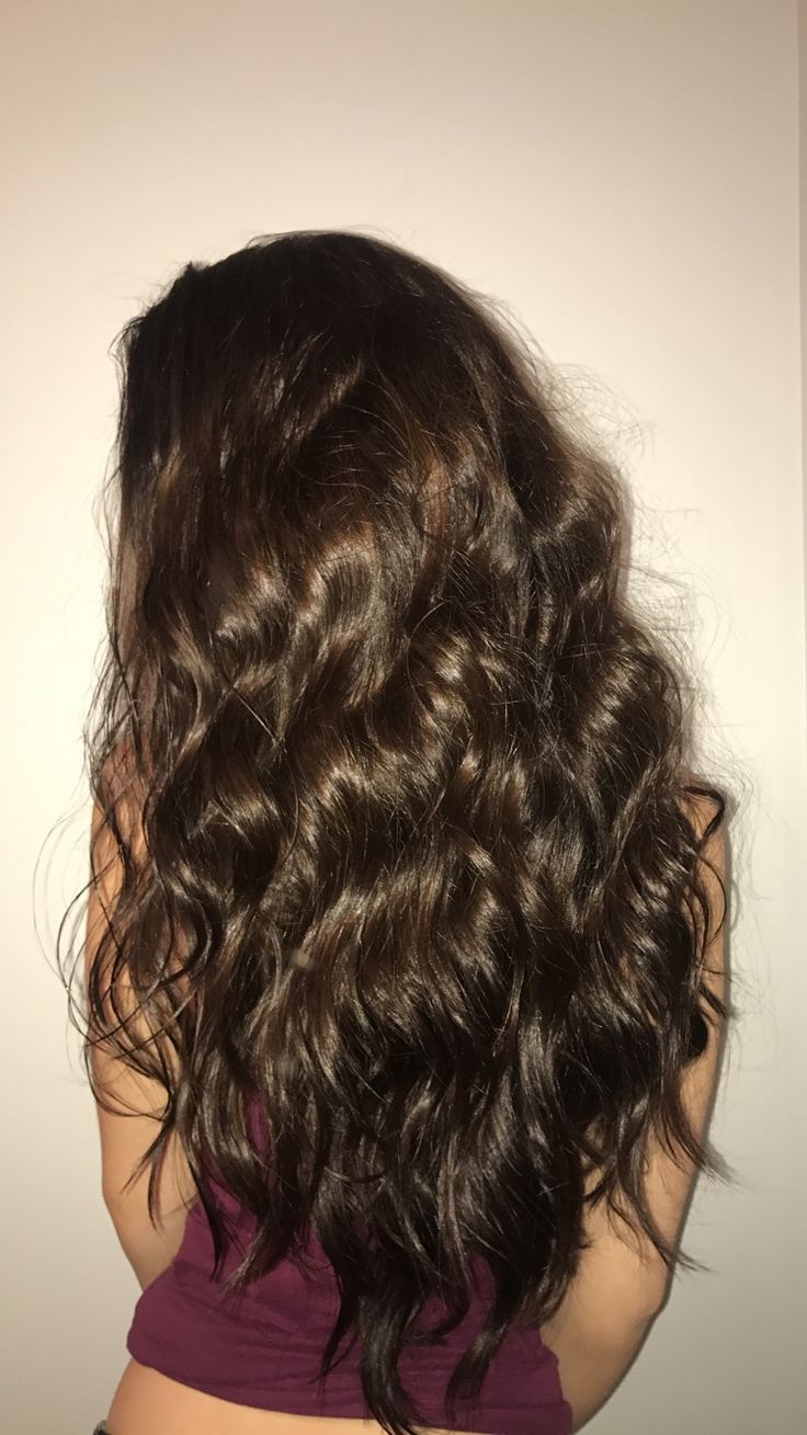 Waist Length Brunette Hair, Healthy Long Wavy Hair, Wavy Curly Brown Hair, Hair Color Ideas For Wavy Hair, Brown 2c Hair, Super Long Wavy Hair, 2b Long Hair, Brown Wavy Hair Aesthetic, Brunette Hair Wavy