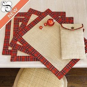 placemats and napkins are laid out on the table