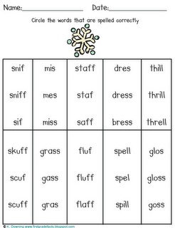 a printable worksheet with words and pictures to help students learn how to spell