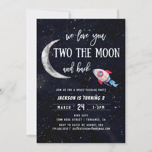 a birthday card with the words, we love you two the moon and back on it