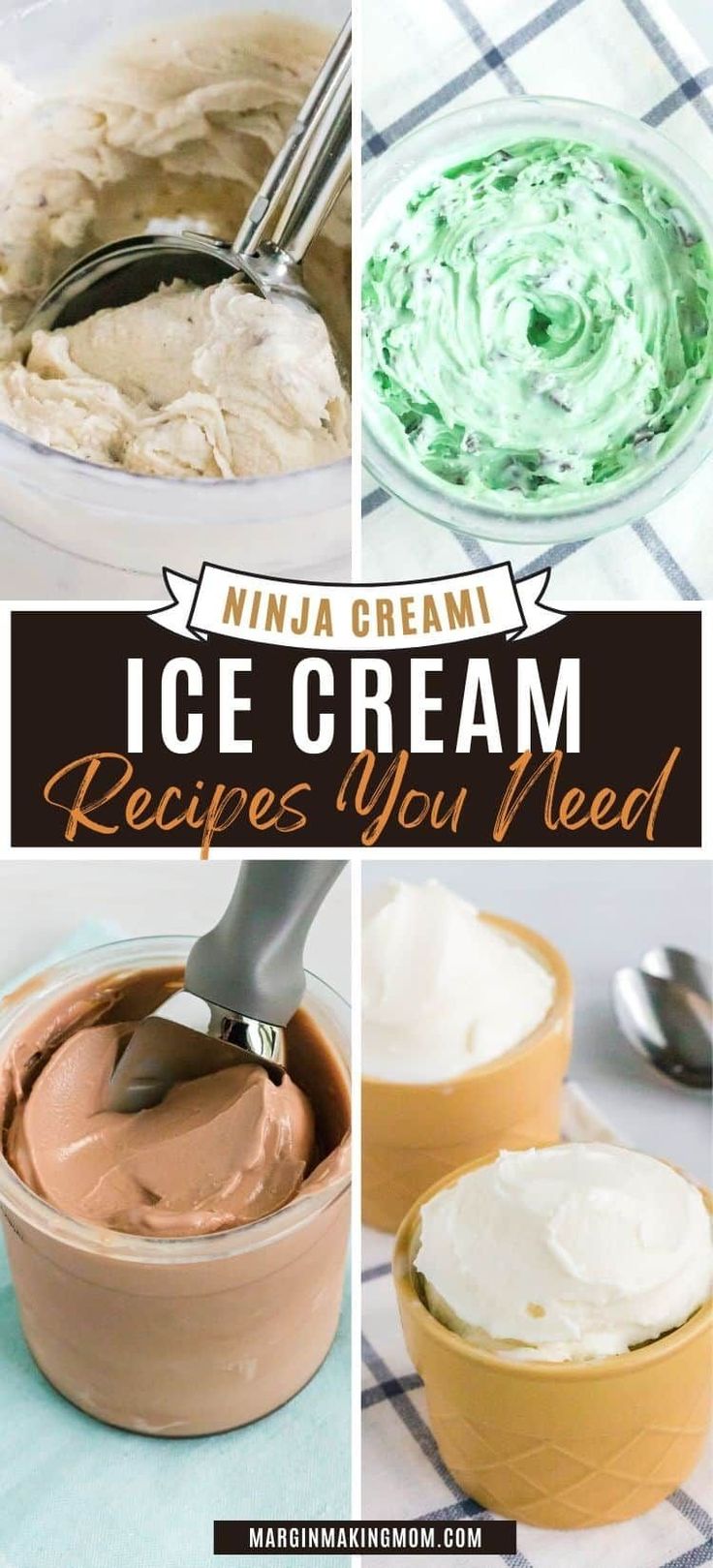 an ice cream recipe is shown in this collage