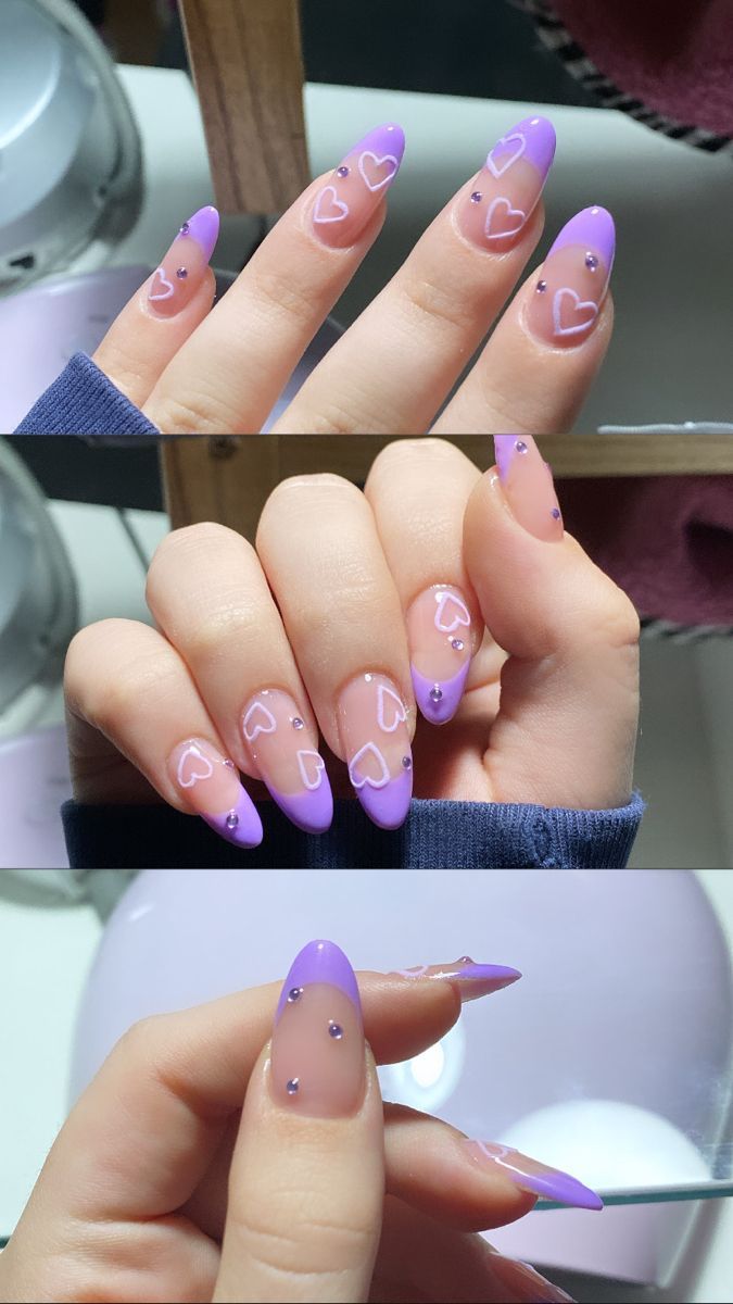 Lilac Nails Design, Purple And Pink Nails, Light Purple Nails, Lilac Nails, Purple Acrylic Nails, Purple Nail Designs, Lavender Nails, Fancy Nails Designs, Purple Nail