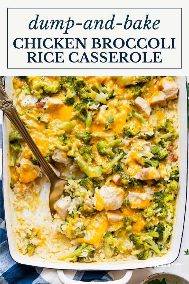 chicken broccoli rice casserole with dump - and - bake in it