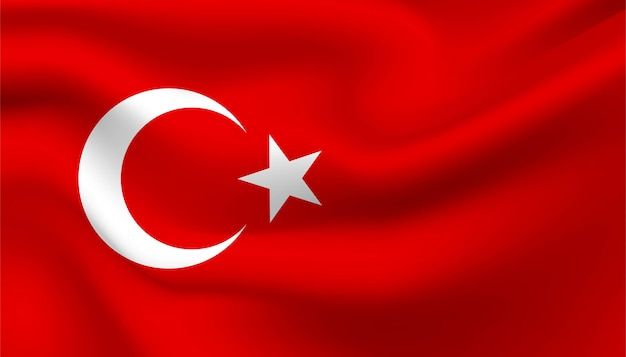 the flag of turkey is waving in the wind and has a white star on it