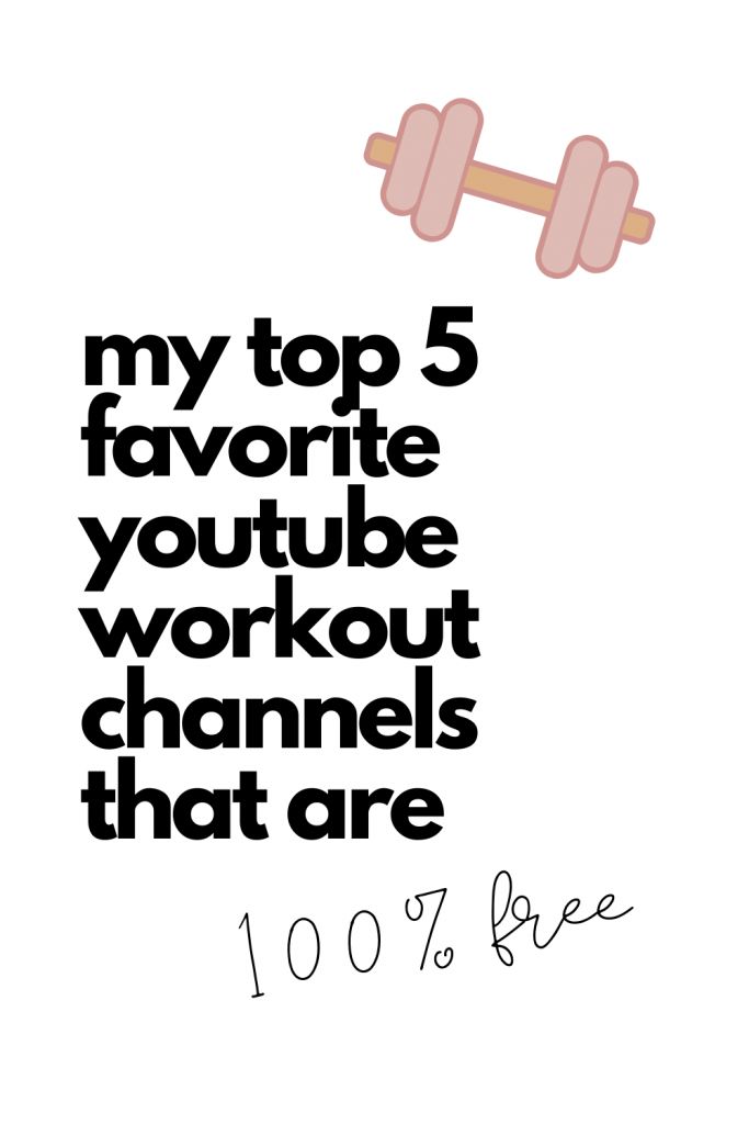 a poster with the words, my top 5 favorite youtubee workout channels that are 100 % free