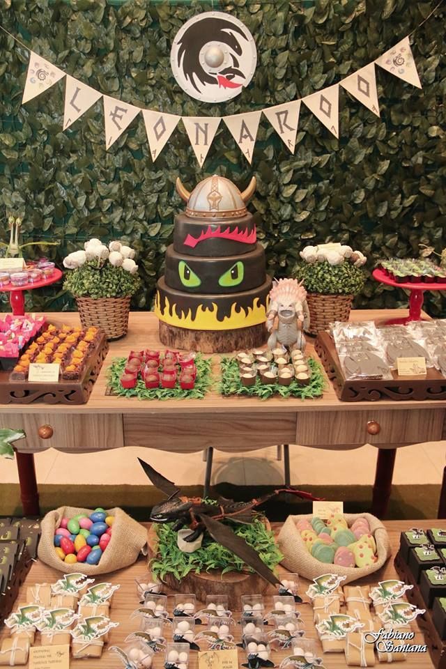 an assortment of desserts displayed on a table