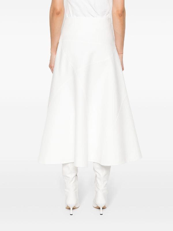 Jil Sander Asymmetric Midi Skirt - Farfetch Midi Skirt White, Skirt White, Jil Sander, White Skirts, Sanders, Midi Skirt, Skirt, White