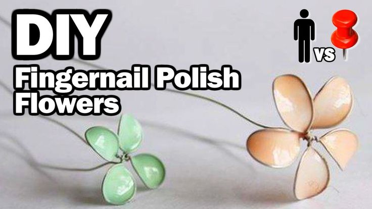 two different types of flowers are shown with the words diy and fingernail polish flowers