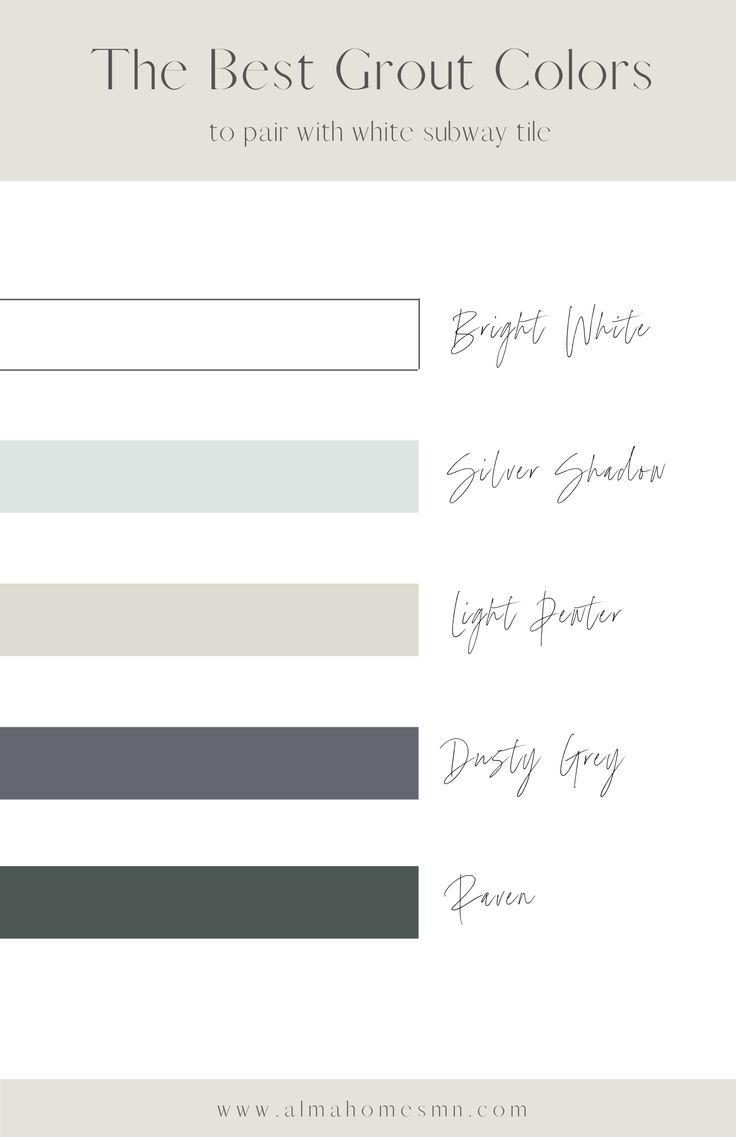 the best grout colors to paint with white, gray and light greys in your home