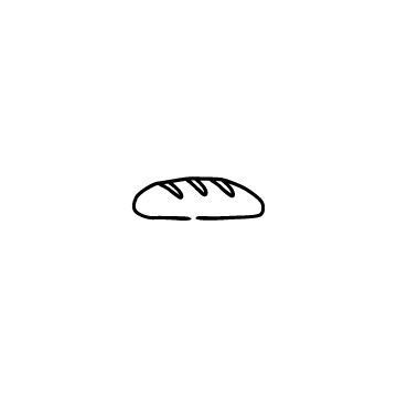 a black and white drawing of a loaf of bread