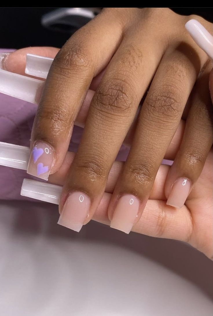 Short Square Acrylic Nails Back To School, Cute Simple Nails Short Square, Cute Short Acrylic Nails Baddie, Short Nails With A Heart, Back To School Nails Acrylic Short Square, Xs Acrylic Nails, Extra Short Square Acrylic Nails, Short Nail Ideas French Tip, 2023 Nail Trends Square