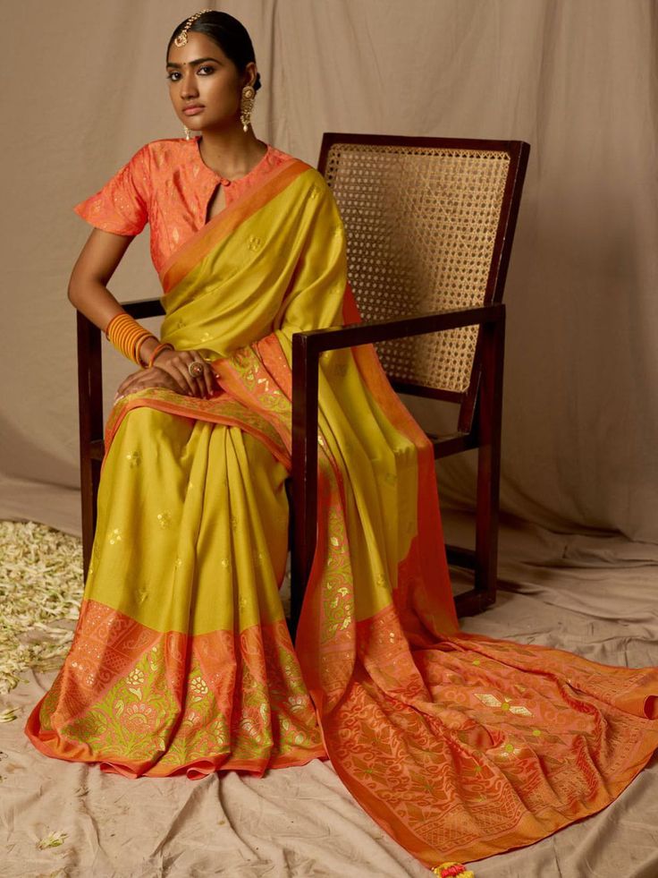 Subtle yellow soft silk woven design saree online for women which is crafted from soft silk fabric and comes with soft silk blouse.Checkout this exclusive saree online at the best shopping price with express shipping USA, UK, Canada and Worldwide. Saree Sale, Design Saree, Yellow Soft, Embroidery Saree, Saree Online, Woven Design, Soft Silk Sarees, Silk Embroidery, Sarees Online