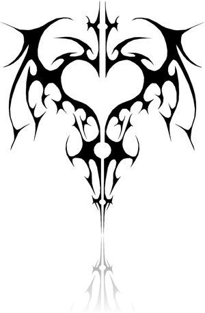 a heart shaped tattoo design on a white background