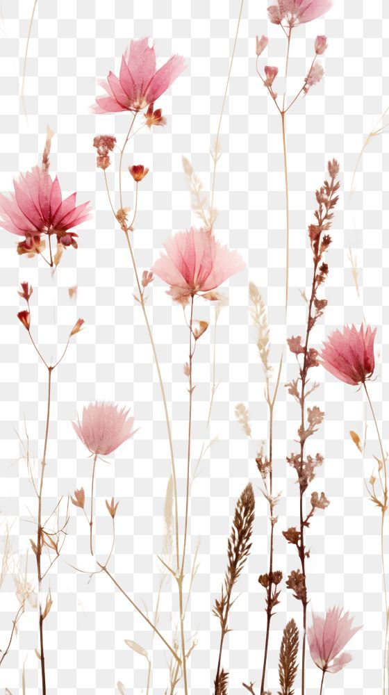 pink flowers on a white background, with no leaves or flowers in the foreground