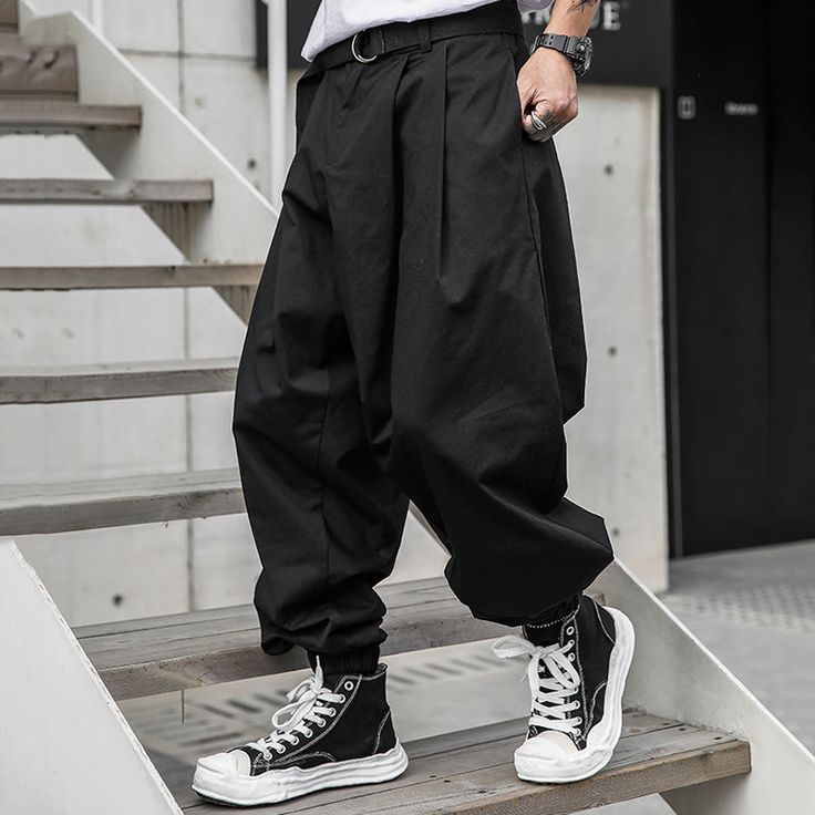 Lantern Cross-pants – stylesock Hip Hop Style Parachute Trousers For Summer, Hip Hop Parachute Trousers For Summer, Hip Hop Parachute Pants For Summer, Urban Baggy Pants For Summer, Urban Straight Pants For Summer, Full Length Cotton Techwear Bottoms, Spring Cotton Techwear Bottoms, Baggy Ankle-length Sweatpants For Spring, Spring Techwear Cotton Cargo Pants