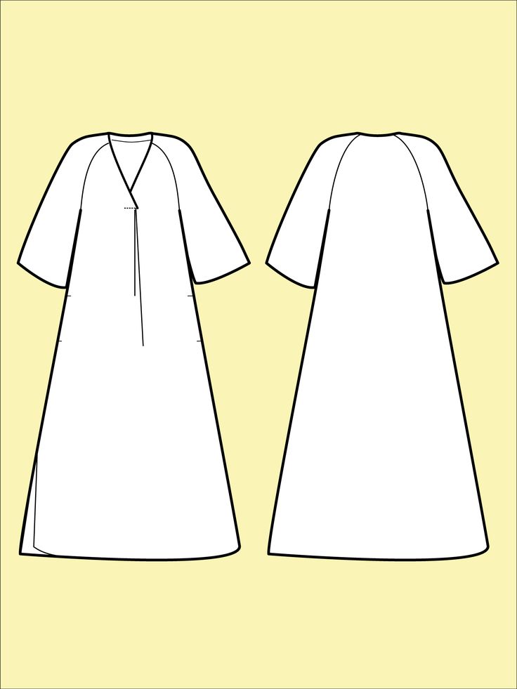 the front and back views of a women's dress