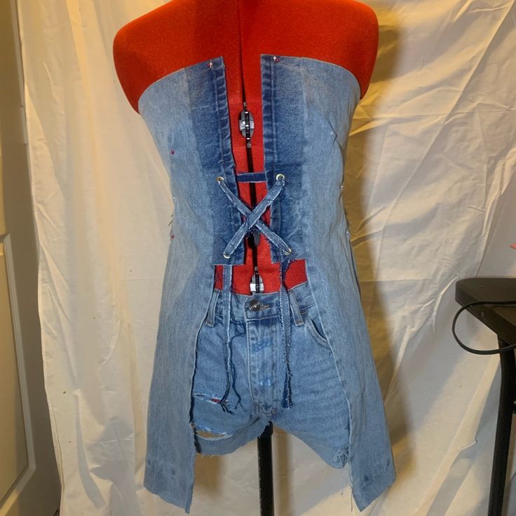 Corset: S/M Shorts: 7/9 To To Size Waist: 28-29 Hips: 39-40 Distressed Non Stretch Denim 98% Cotton 2% Polyester Jean Shorts, Stretch Denim, Womens Shorts, Women Shopping, Blue, Color