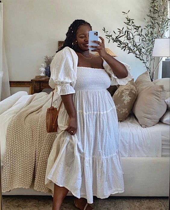 Plus Size Cottagecore, Plus Size Aesthetic Outfits, Scaredy Cat, Plus Style, Black Femininity, Mia 3, Curvy Model, Plus Size Summer, Feminine Outfit