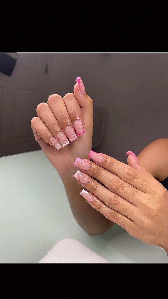 Diy Nails At Home Nailart, Easy Diy Nails At Home, Black Women Love, Easy Diy Nails, Diy Nails Easy, Nails Black Women, Pink Tip Nails, Cute Pink Nails, Acrylic Toe Nails