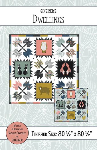 the finished quilt pattern is shown in two different sizes, including one with an animal