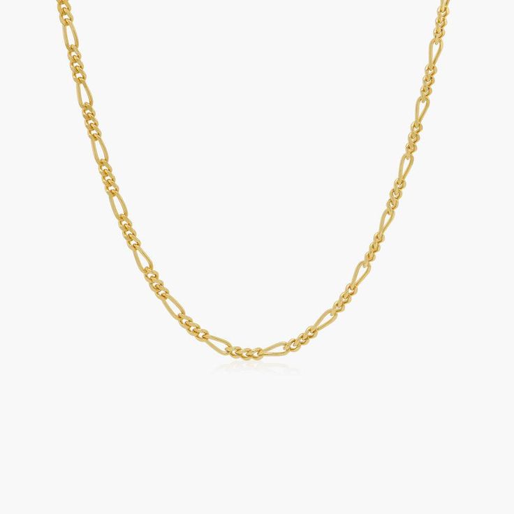 Aria Mirror Chain Necklace - Gold Vermeil - Oak & Luna Necklace Length Chart, Custom Initial Necklace, Figaro Chain Necklace, Cuban Link Chain Necklaces, Gold Vermeil Jewelry, Lock Necklace, Trendy Girl, Figaro Chains, Figaro Chain