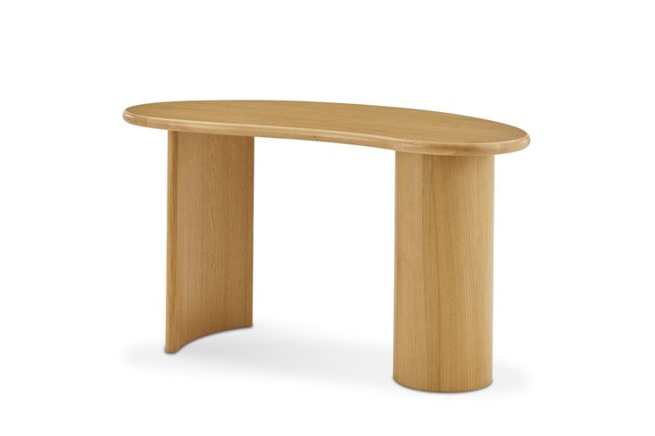 an oval wooden table with curved legs