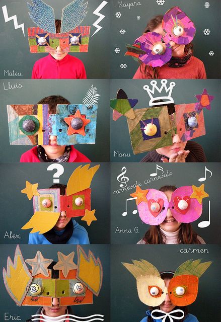 a collage of photos with different shapes and sizes of masks on their faces,