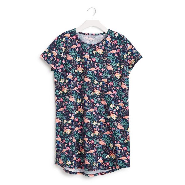 You're sure to have sweet dreams in this so-soft cotton/spandex night shirt. 95% cotton, 5% spandex jersey knit fabric High/low, curved hem and relaxed fit All over print Short sleeve with patch pocket detail. Vera Bradley Outlet Women's Short-Sleeved Night Dress/Nightgown in Flamingo Garden, Size: Small | Cotton/Spandex Top Gifts For Women, Flamingo Garden, Fashion Umbrella, Weekend Travel Bags, Garden Size, Night Dress For Women, Jersey Knit Fabric, Night Shirt, Knitting Women