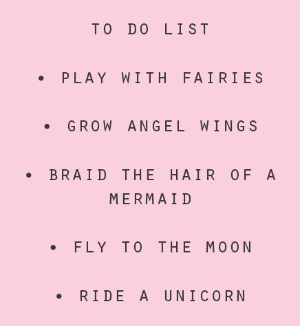 a pink poster with the words play with fairiess grow angel wings braid the hair of a mermaid fly to the moon