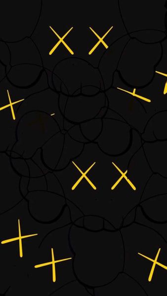 yellow crosses on black background with space for your text or image to be added in the bottom right corner