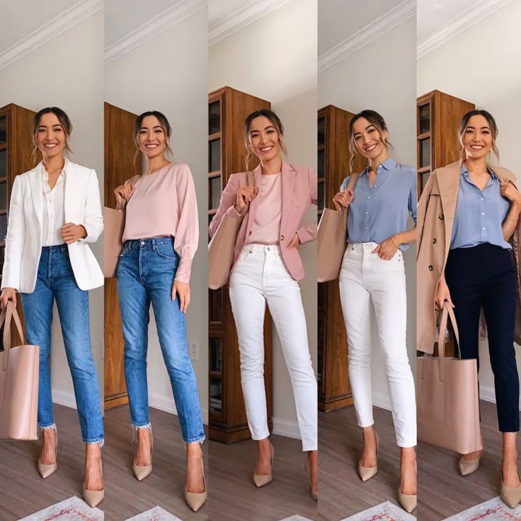 Wkly-Work Style capsule #business casual looks Spring Business Casual, Chique Outfit, Casual Outfits For Work, Spring Work Outfits, Look Formal, Wear To Work Dress, Business Outfits Women, Paris Mode, Business Casual Outfits For Women