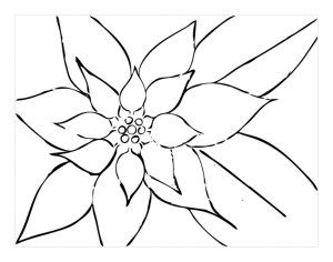 a black and white drawing of a flower