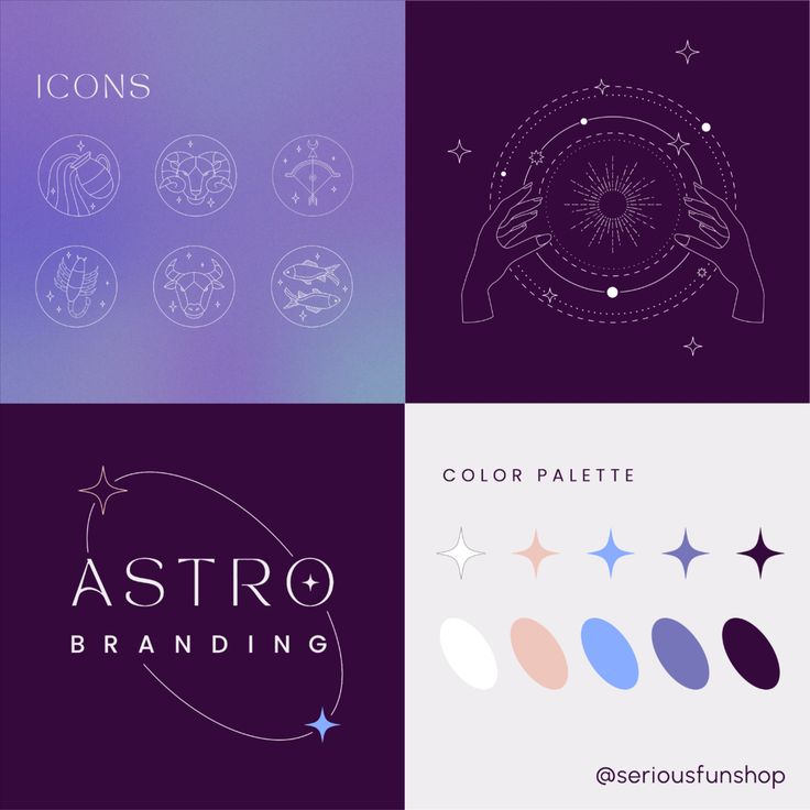 four different logos for astro branding