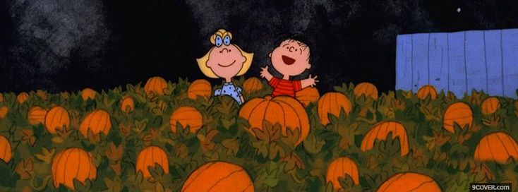 charlie brown and his pumpkins are in the grass with their heads turned to look like they're laughing