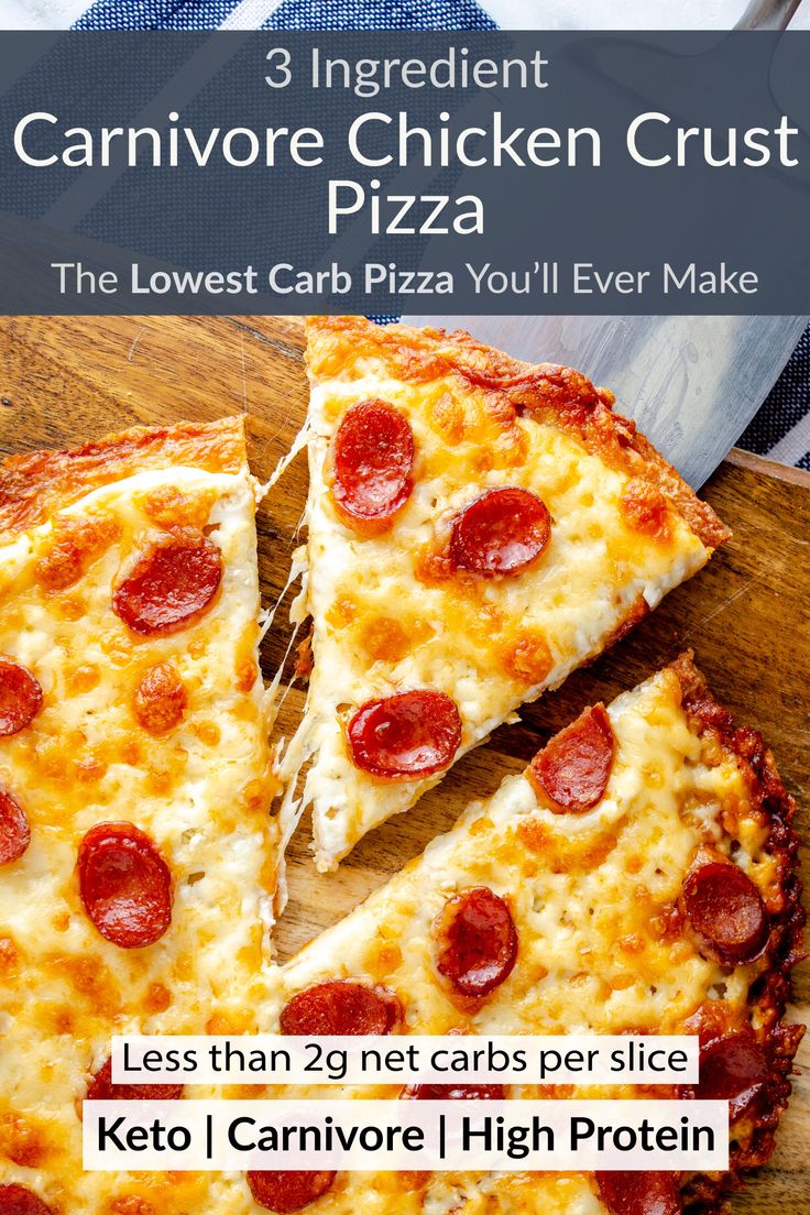 High protein carnivore pizza slices on a wooden board. Easy Low Carb Dinner, Carnivore Keto, Chicken Crust, Low Carb Pizza Recipes, Chicken Recipes Easy Quick, Keto Carnivore, Chicken Crust Pizza, Carnivore Recipes, High Protein Dinner