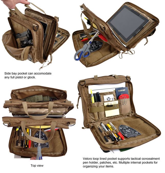 It DOES have a place for my off-duty carry weapon. Check out the upper left hand corner photo. Looks like it would conceal an off duty gun nicely. Ipad Organizer, Inside My Bag, Tactical Bag, Bug Out Bag, Edc Gear, Storage Diy, Survival Gear, Survival Skills, Everyday Carry