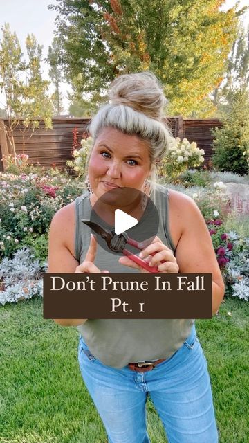 a woman holding a wrench in her hand with the words don't prune in