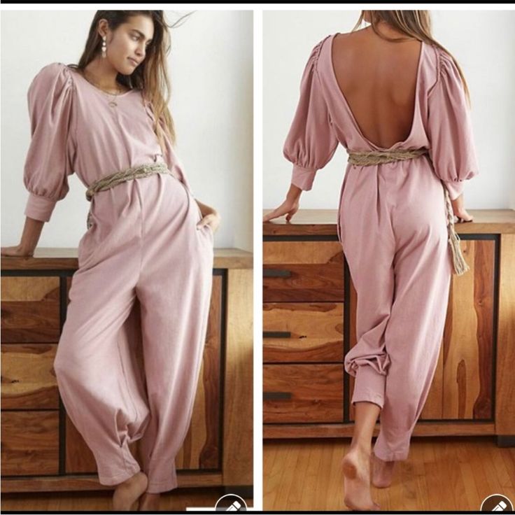 Free People Jackie Puff-Sleeve Jumpsuit Dsk 7 Chic Puff Sleeve Jumpsuits And Rompers For Party, Chic Long Sleeve Jumpsuits And Rompers For Brunch, Long Sleeve Jumpsuits And Rompers For Brunch, Chic Long Sleeve Jumpsuits For Brunch, Fitted Solid Color Jumpsuits And Rompers With Puff Sleeves, Feminine Spring Long Sleeve Jumpsuits And Rompers, Spring Elegant Puff Sleeve Jumpsuits And Rompers, Fall Brunch Jumpsuits And Rompers, Elegant Spring Puff Sleeve Jumpsuits And Rompers