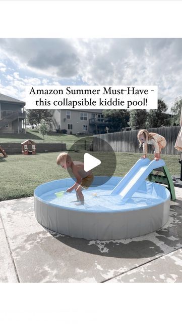 an advertisement for a pool with kids playing in it