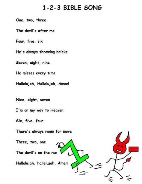 an image of a cartoon character with the words 1 - 3 bible song